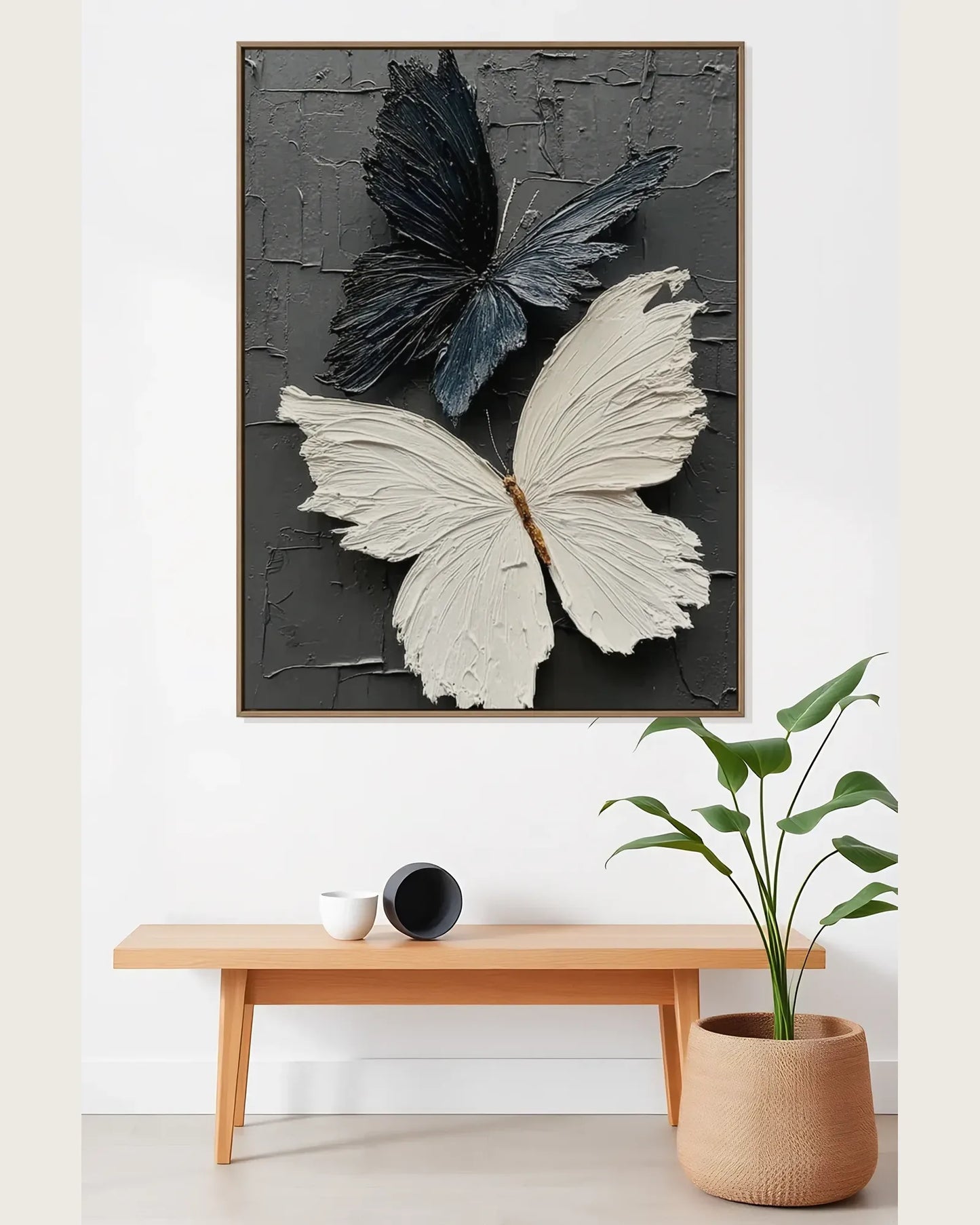 Black And White Butterfly Texture Wall Decor No.109