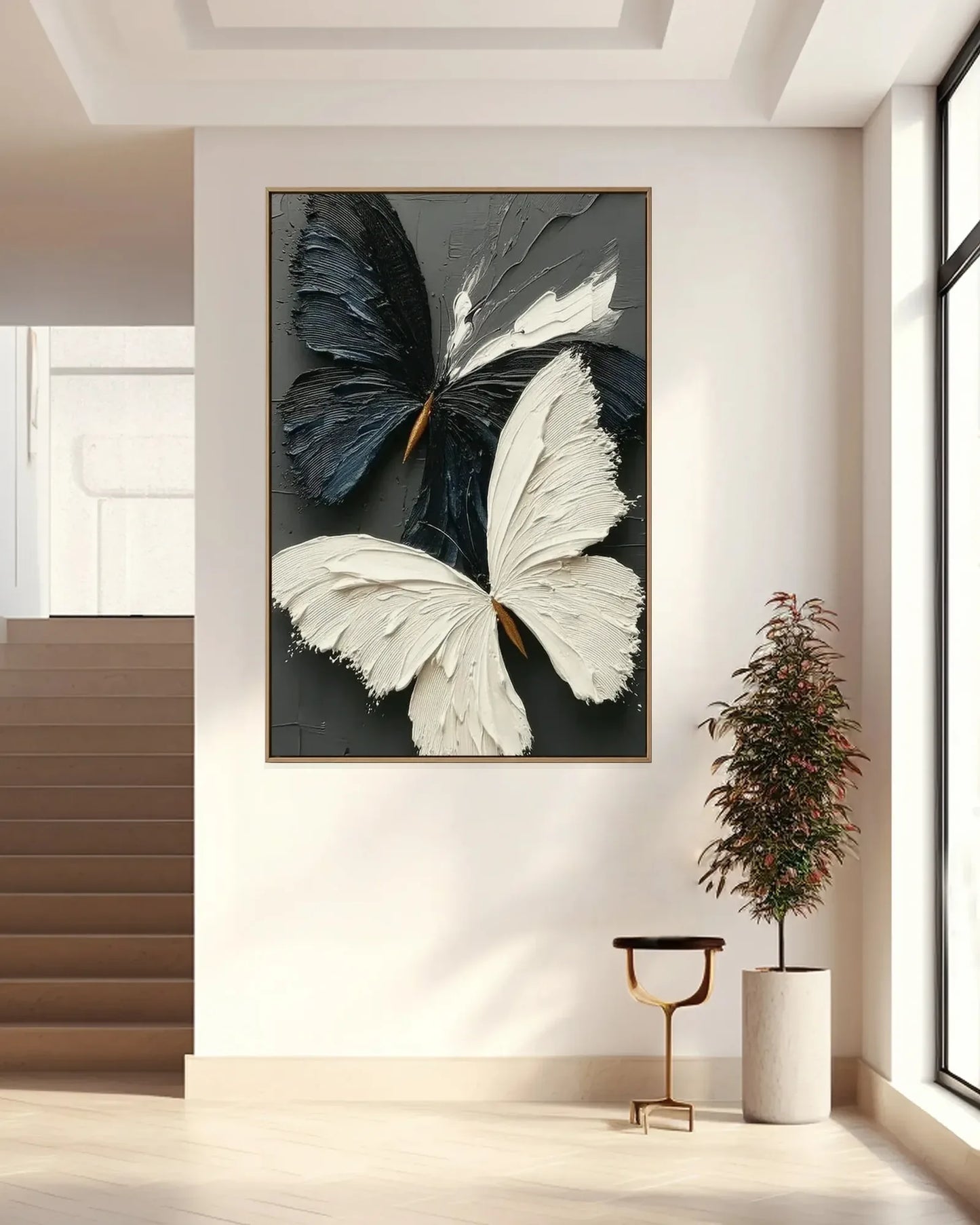 Black And White Butterfly Wall Art No.100