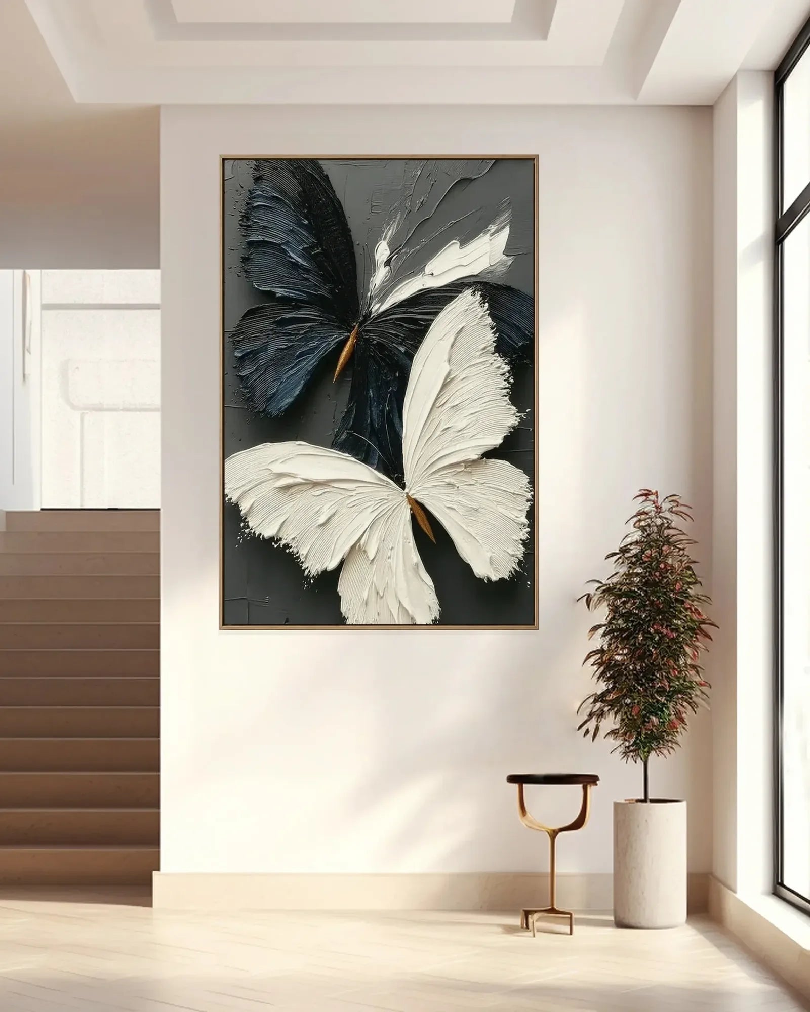 Black And White Butterfly Wall Art No.100
