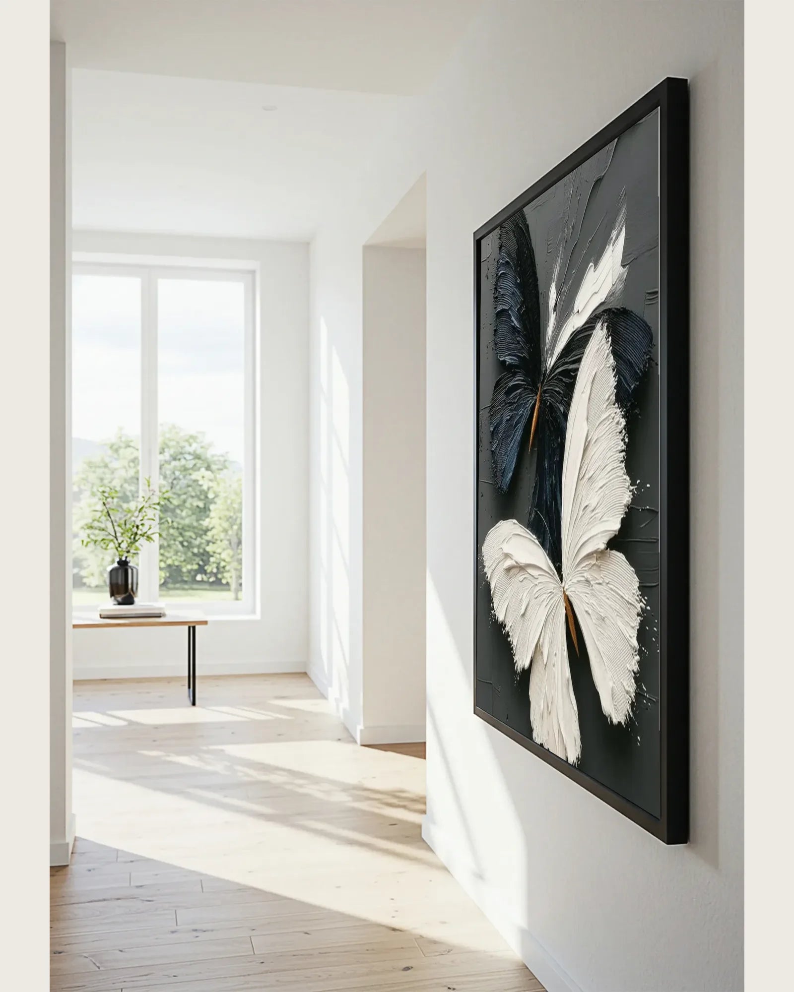 Black And White Butterfly Wall Art No.100