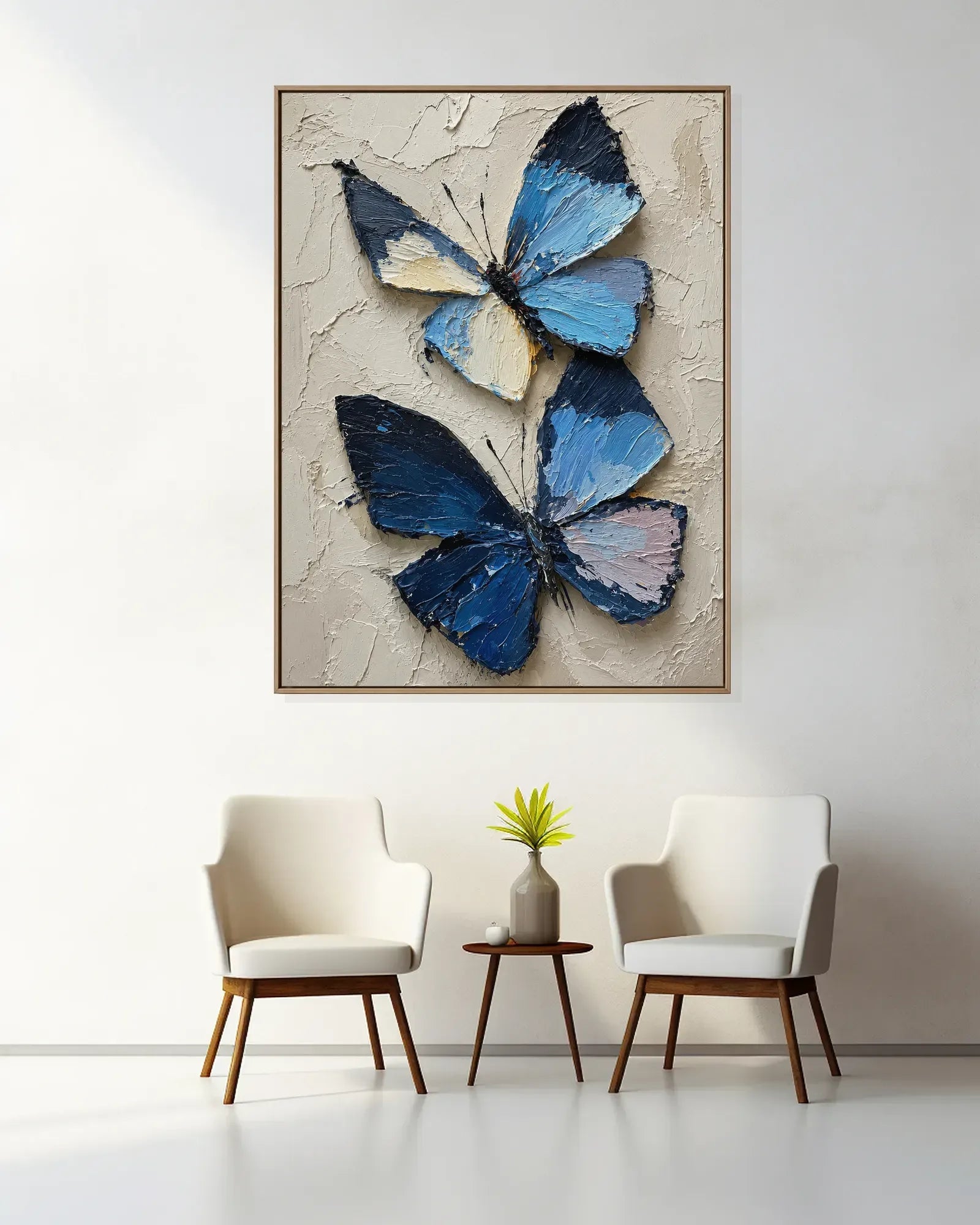 Blue Butterfly Texture Canvas Art No.137