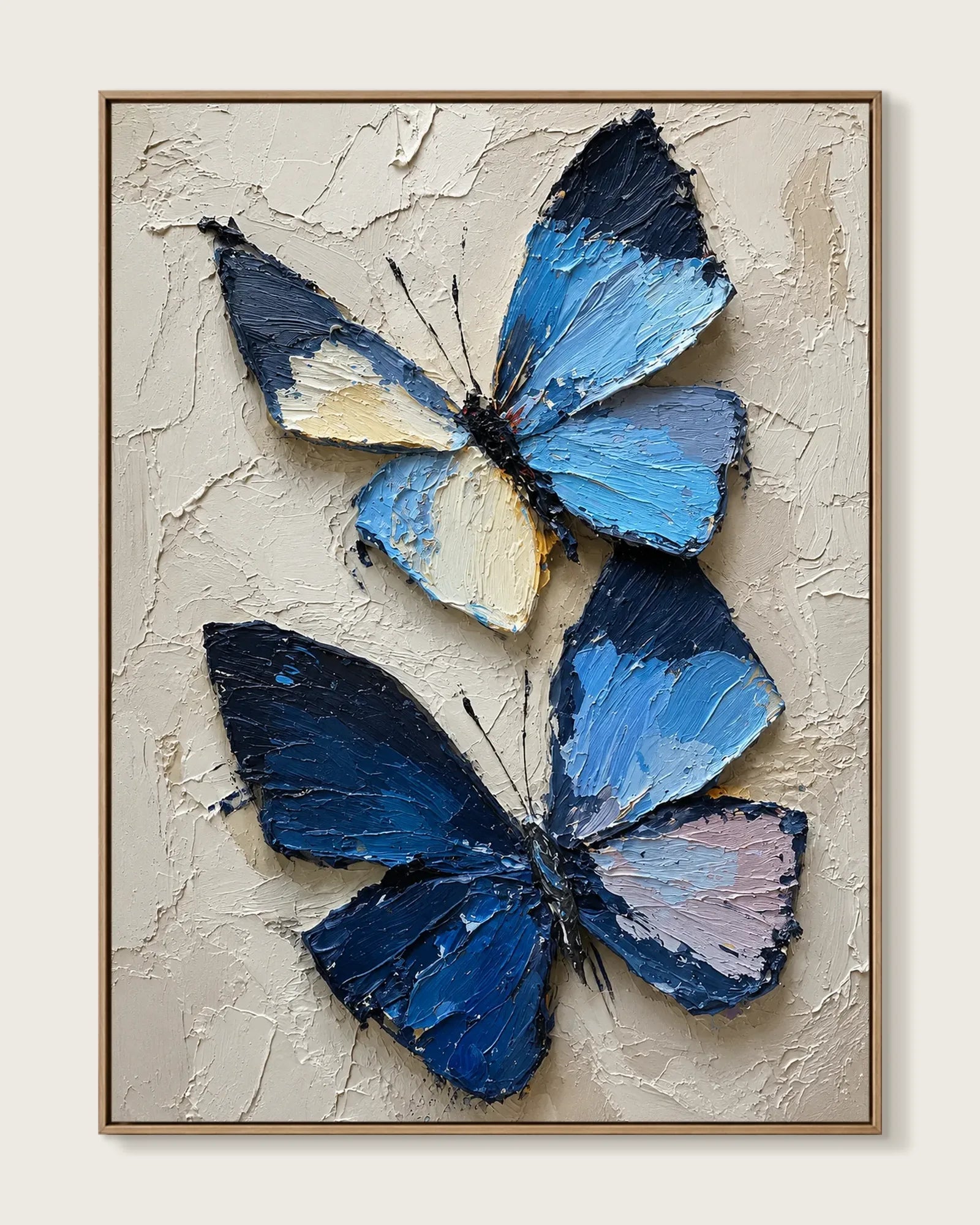 Blue Butterfly Texture Canvas Art No.137