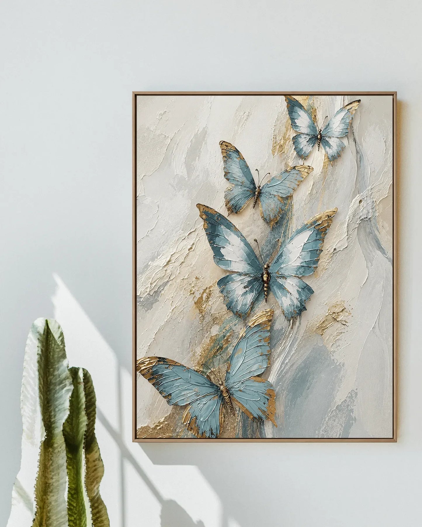 Blue Butterfly Texture Wall Art No.136