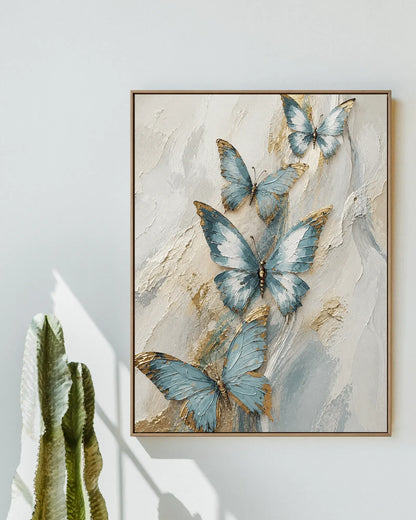 Blue Butterfly Texture Wall Art No.136