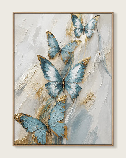Blue Butterfly Texture Wall Art No.136