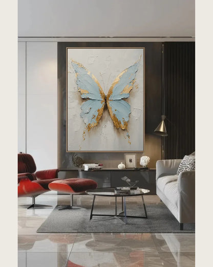 Blue Butterfly Texture Wall Decor No.139