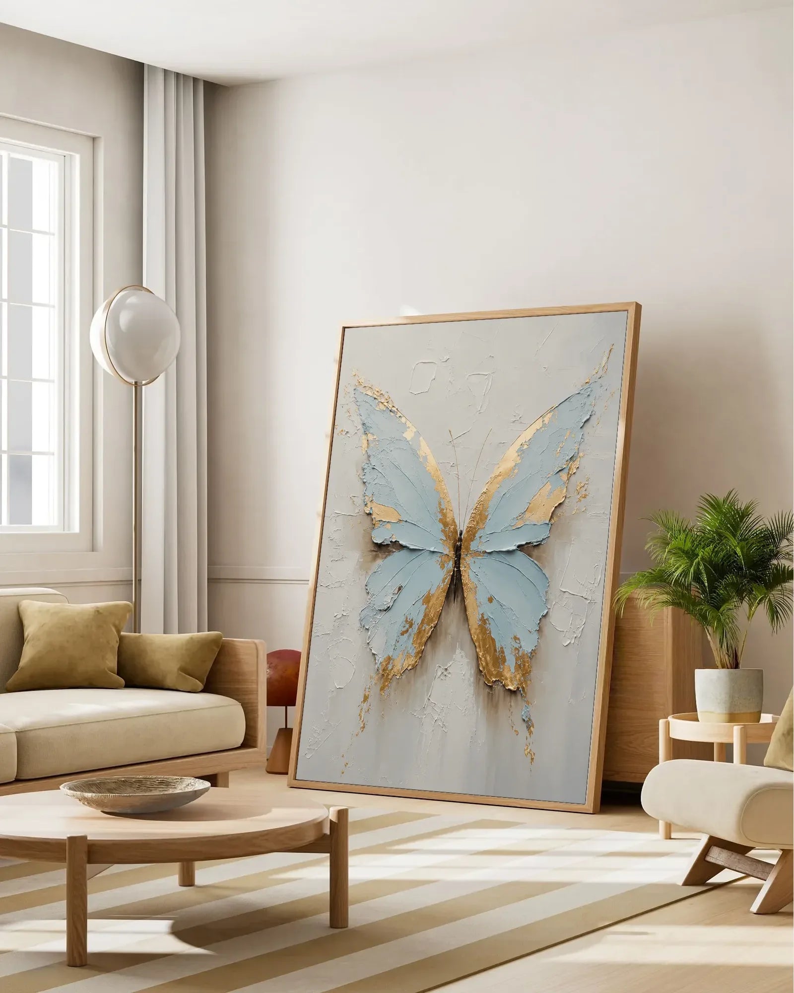 Blue Butterfly Texture Wall Decor No.139