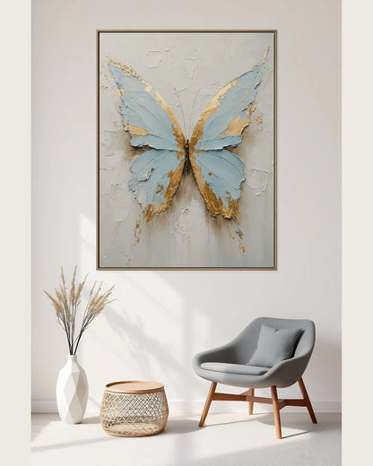 Blue Butterfly Texture Wall Decor No.139