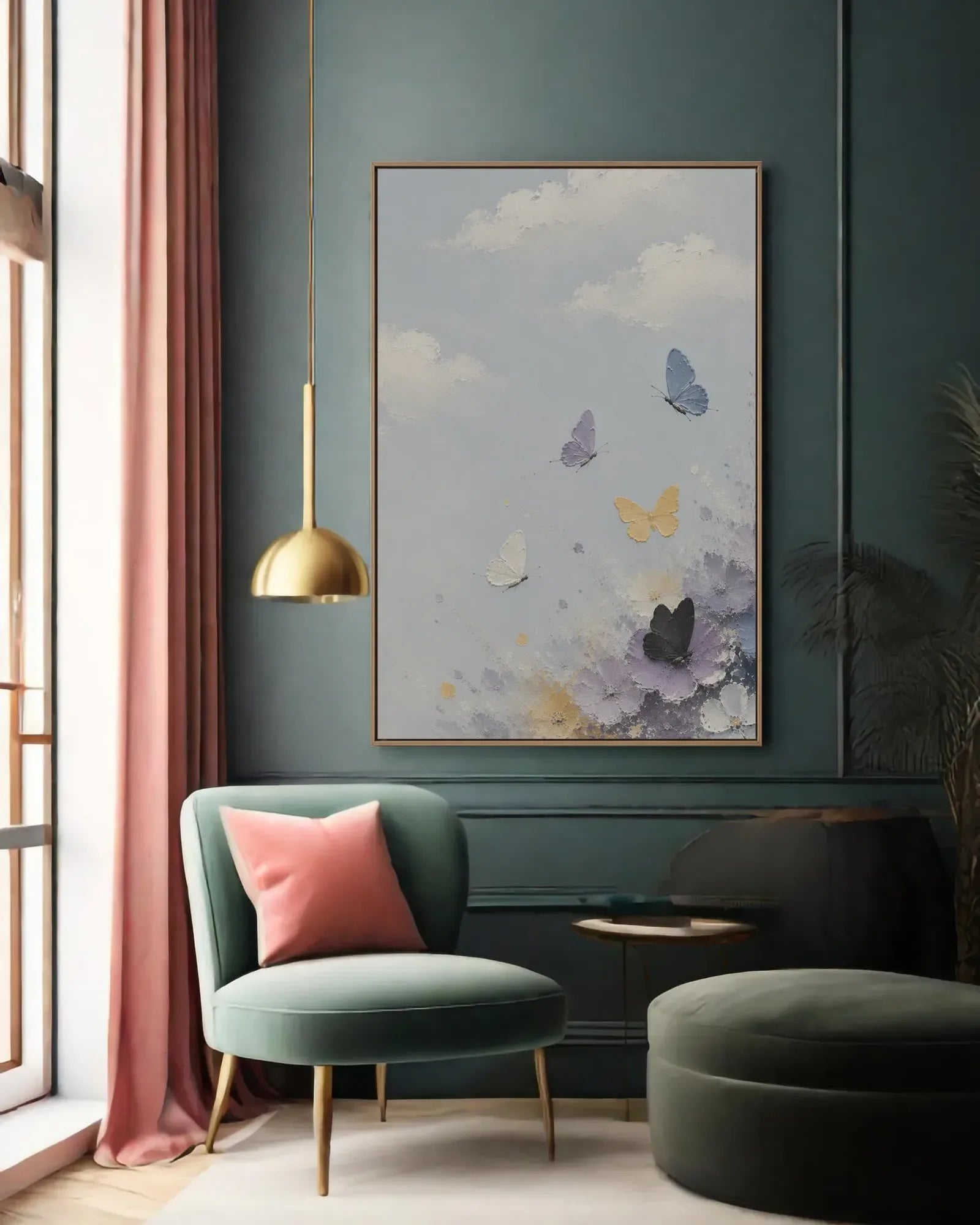 Colorful Butterfly Texture Canvas Art No.087