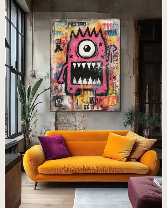 Colorful Cartoon Graffiti Canvas Art No.035