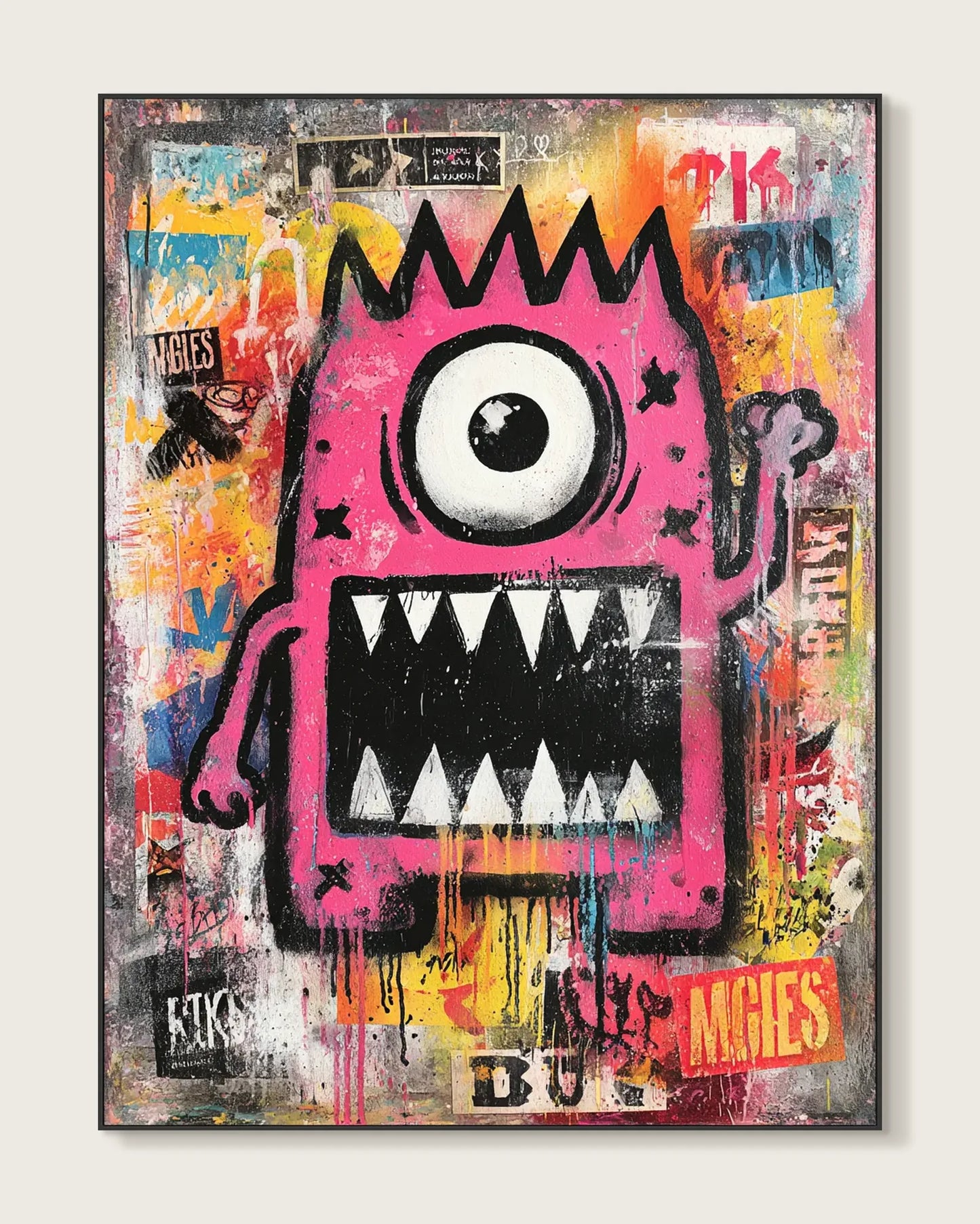 Colorful Cartoon Graffiti Canvas Art No.035