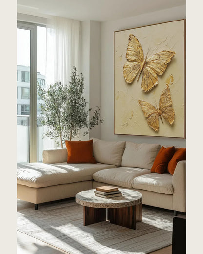 Gold Butterfly Texture Artwork No.128