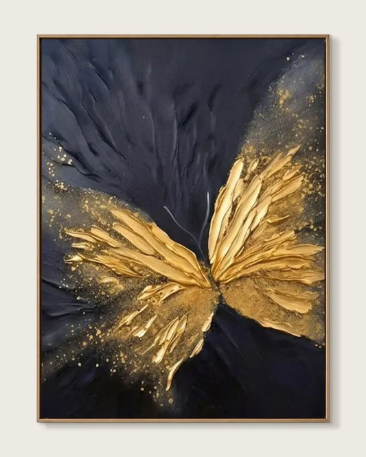 Gold Butterfly Texture Canvas Art No.127