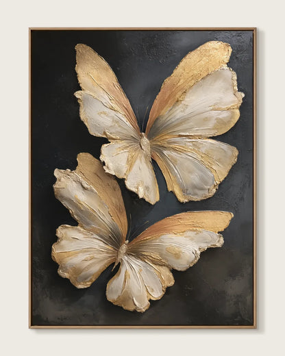 Gold Butterfly Texture Wall Art No.126