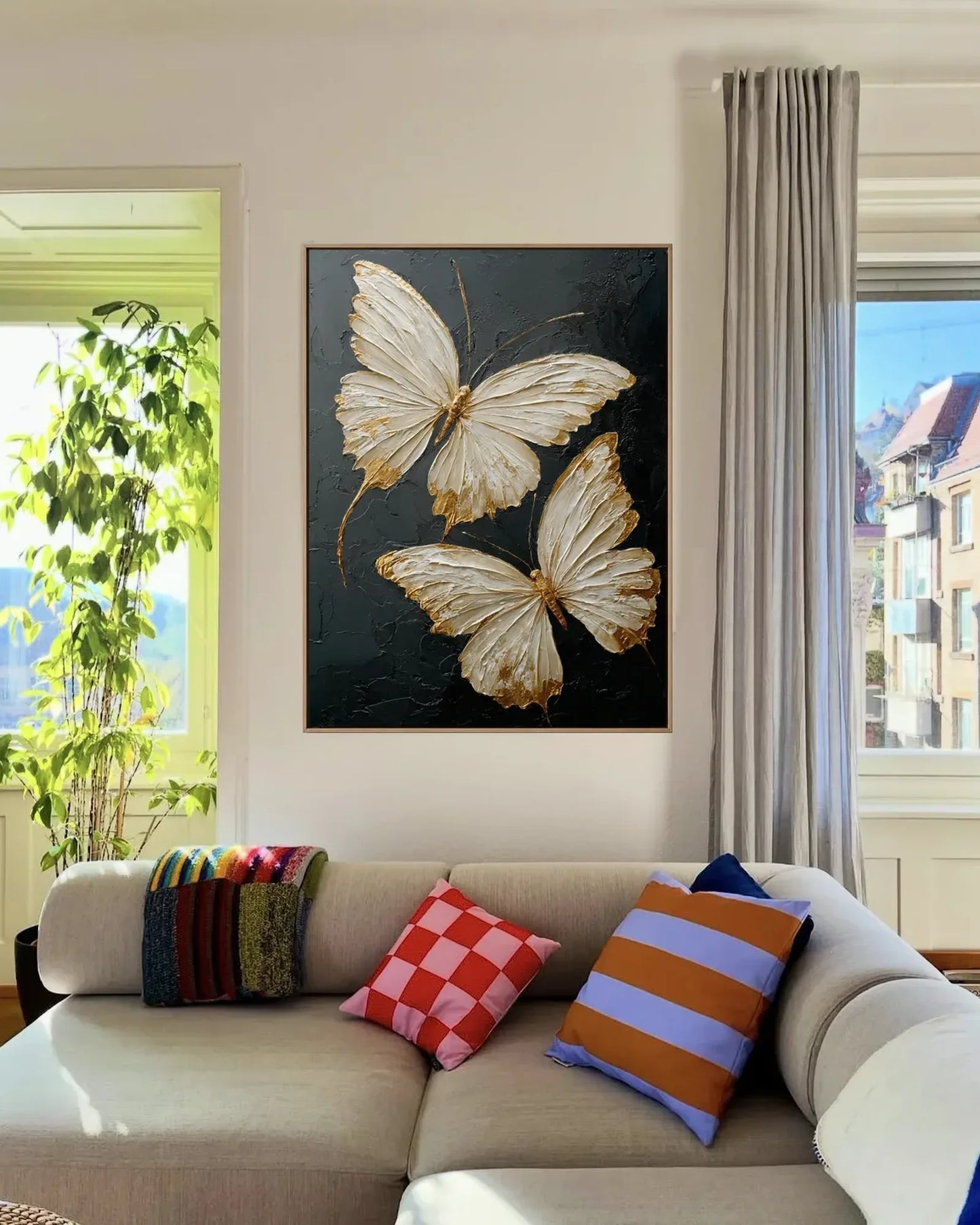 Gold Butterfly Texture Wall Decor No.129