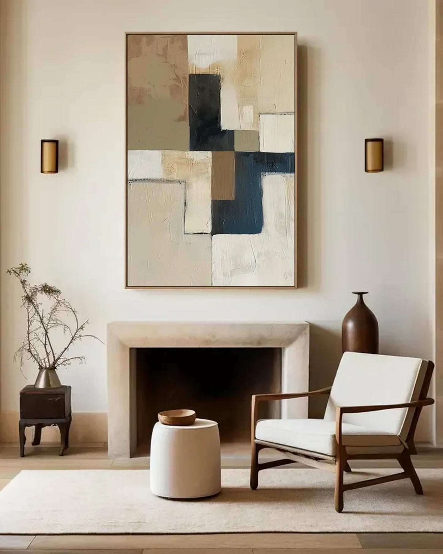 Hand Painted Wabi Sabi Canvas Art No.037