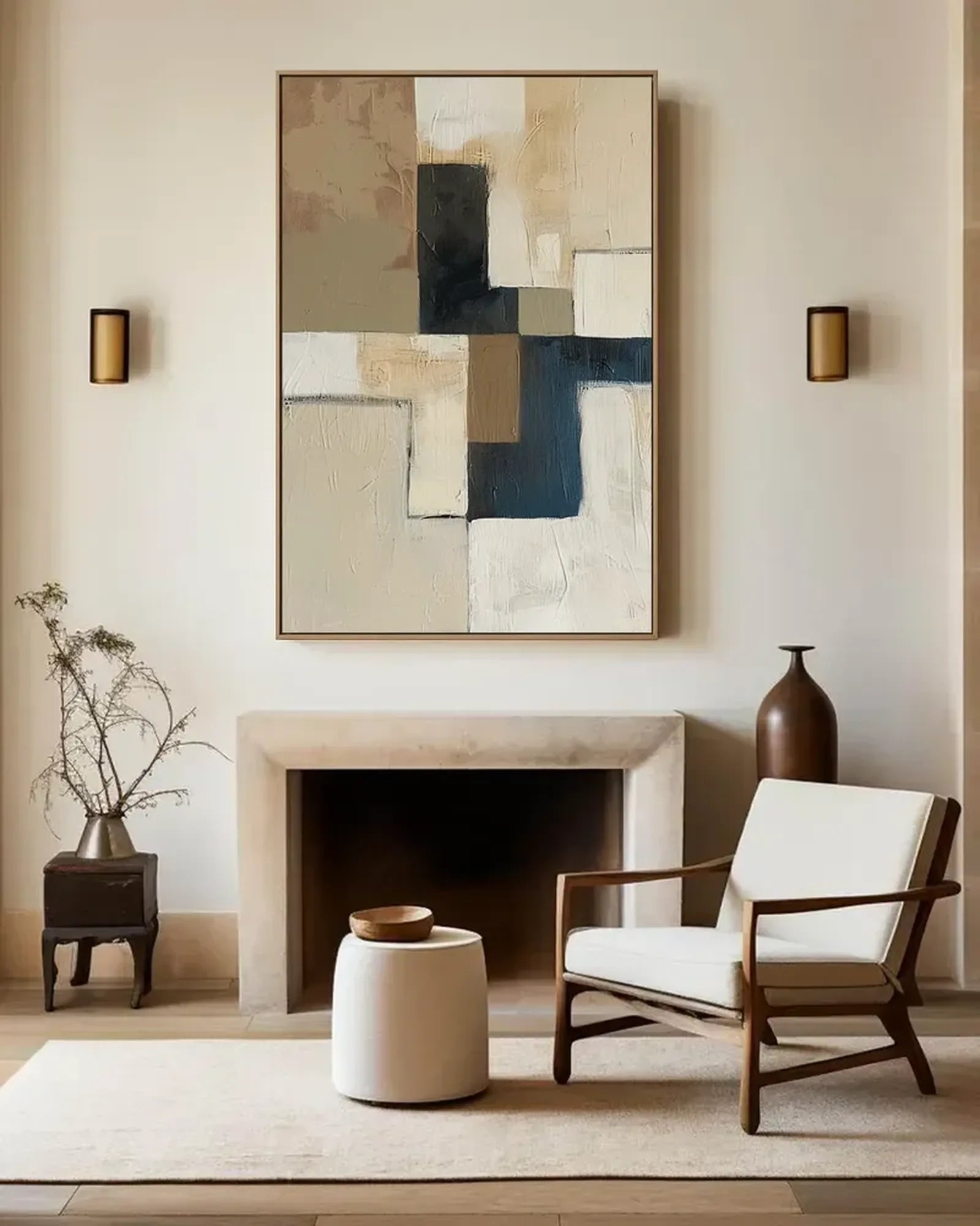 Hand Painted Wabi Sabi Canvas Art No.037