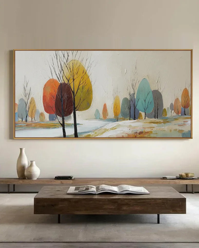 Horizontal Abstract Wabi Sabi Canvas Painting No.112