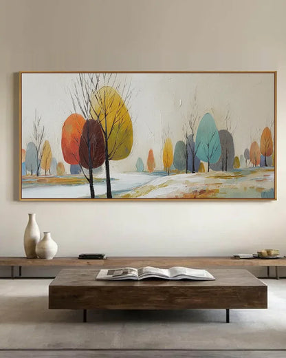 Horizontal Abstract Wabi Sabi Canvas Painting No.112