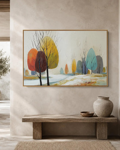 Horizontal Abstract Wabi Sabi Canvas Painting No.112