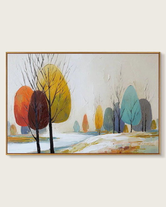 Horizontal Abstract Wabi Sabi Canvas Painting No.112