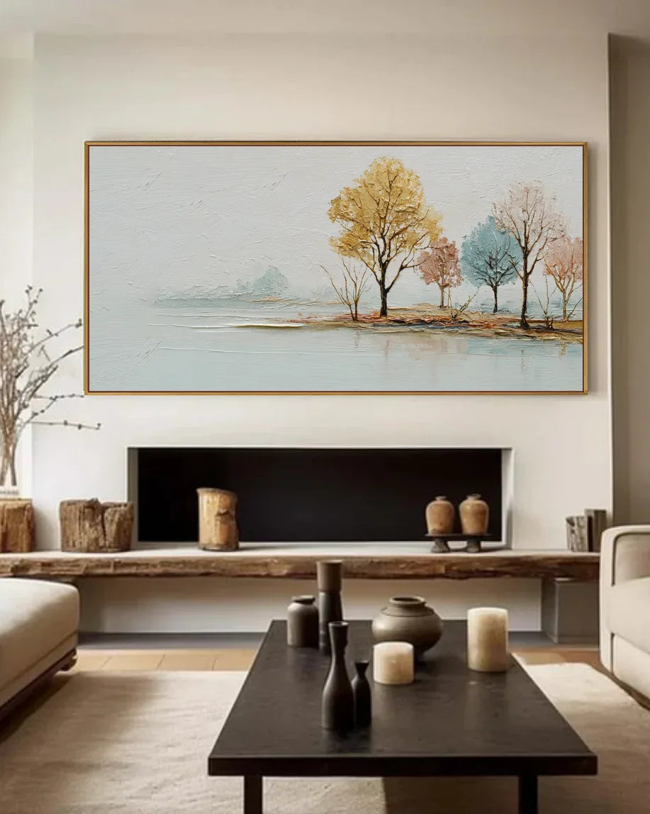 Horizontal Modern Wabi Sabi Canvas Painting No.122