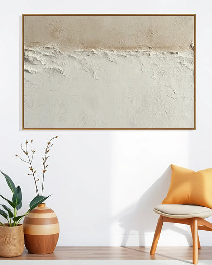 Horizontal Natural Tone Wabi Sabi Canvas Painting No.127