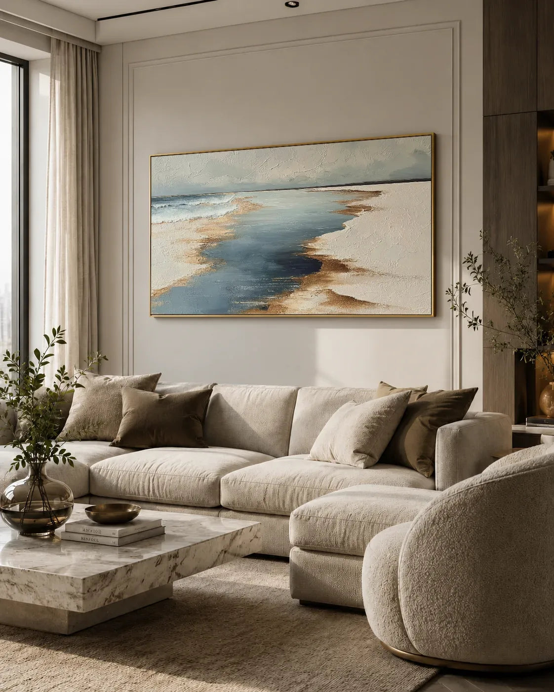 Horizontal Natural Tone Wabi Sabi Wall Art No.123