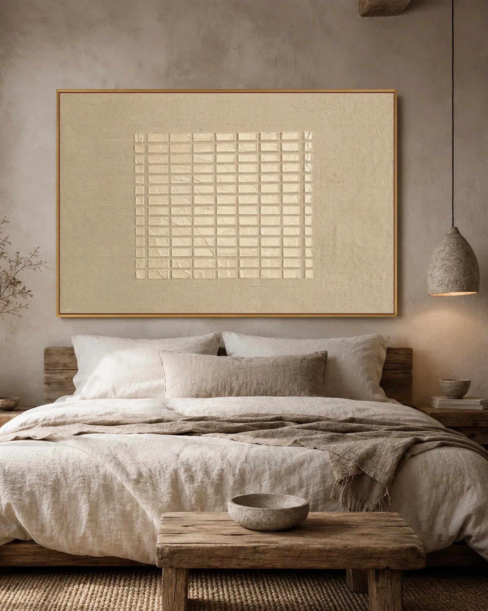 Horizontal Natural Tone Wabi Sabi Wall Decor No.126