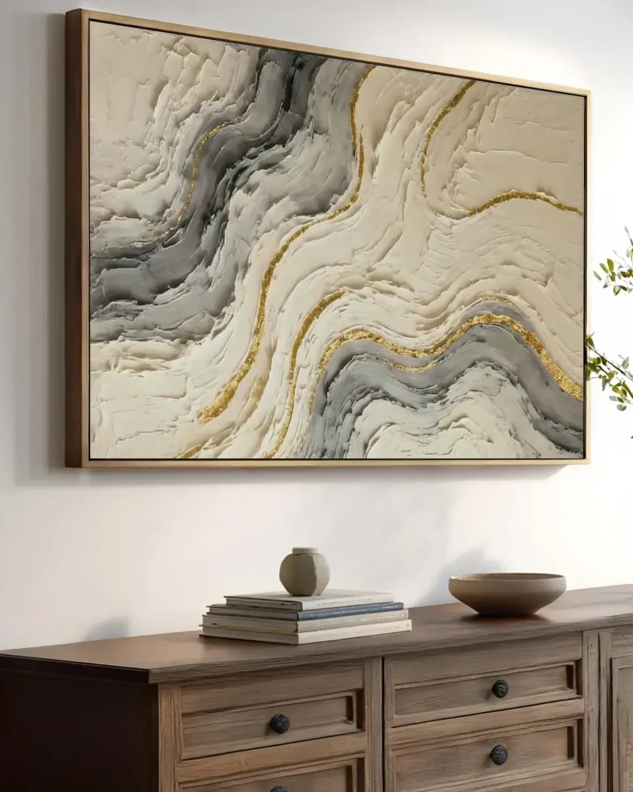 Horizontal Neutral Wabi Sabi Canvas Art No.115