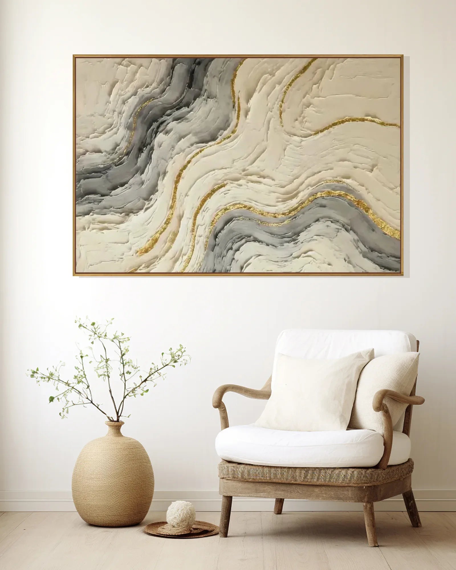 Horizontal Neutral Wabi Sabi Canvas Art No.115