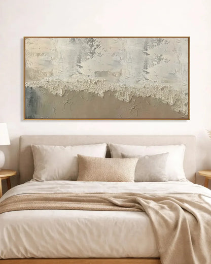Horizontal Neutral Wabi Sabi Canvas Painting No.117