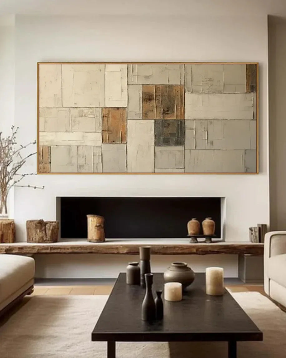 Horizontal Neutral Wabi Sabi Wall Art No.113