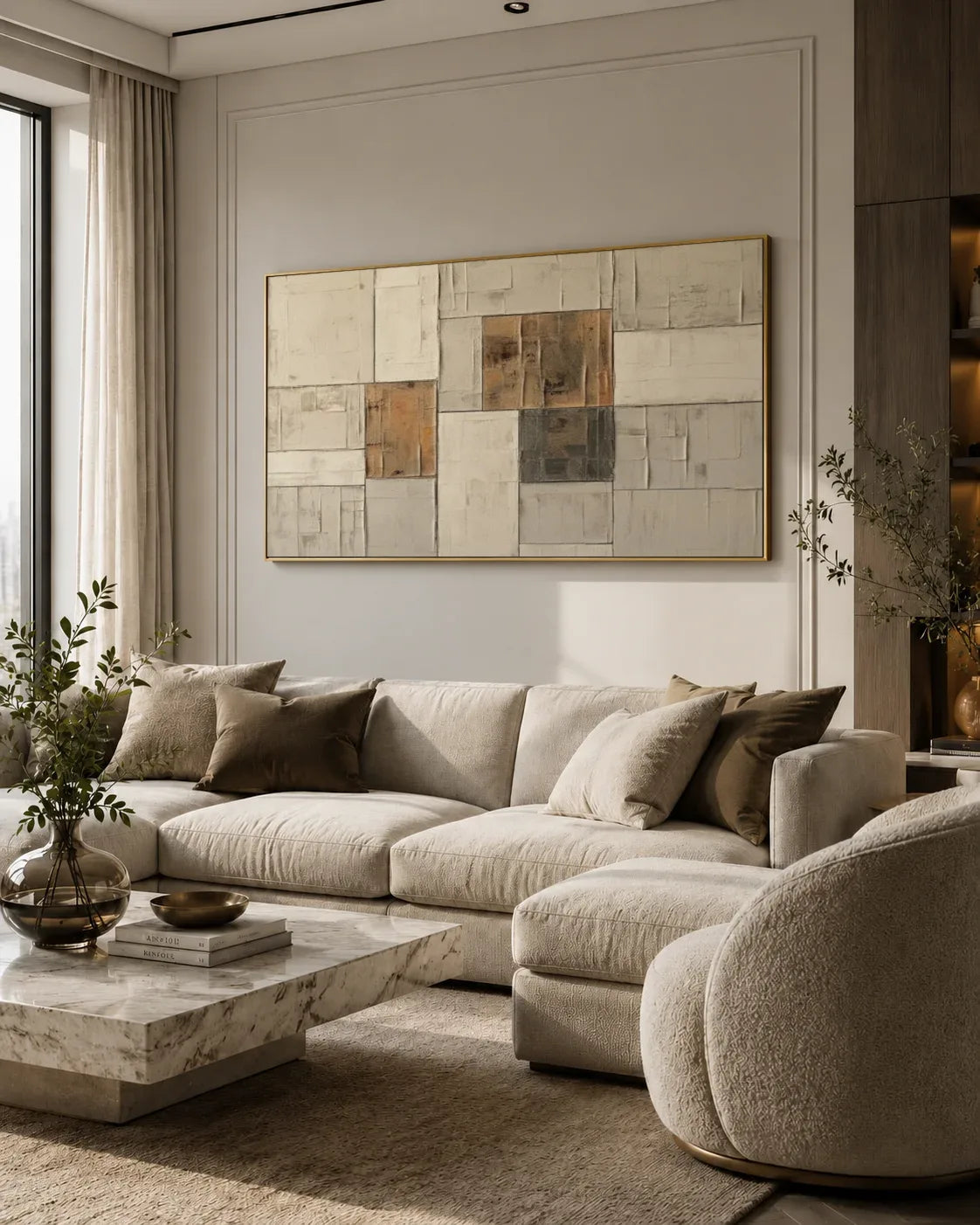 Horizontal Neutral Wabi Sabi Wall Art No.113