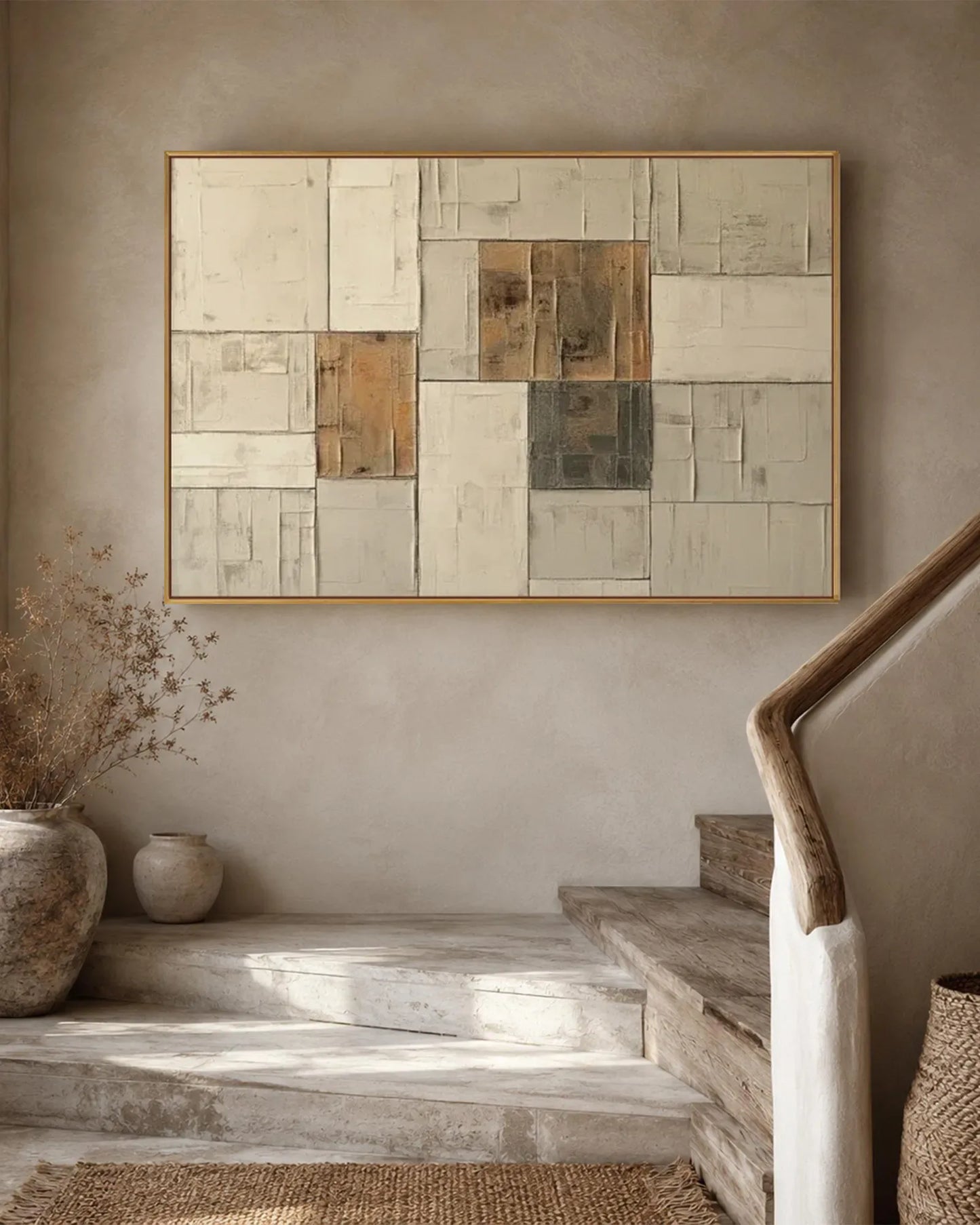 Horizontal Neutral Wabi Sabi Wall Art No.113