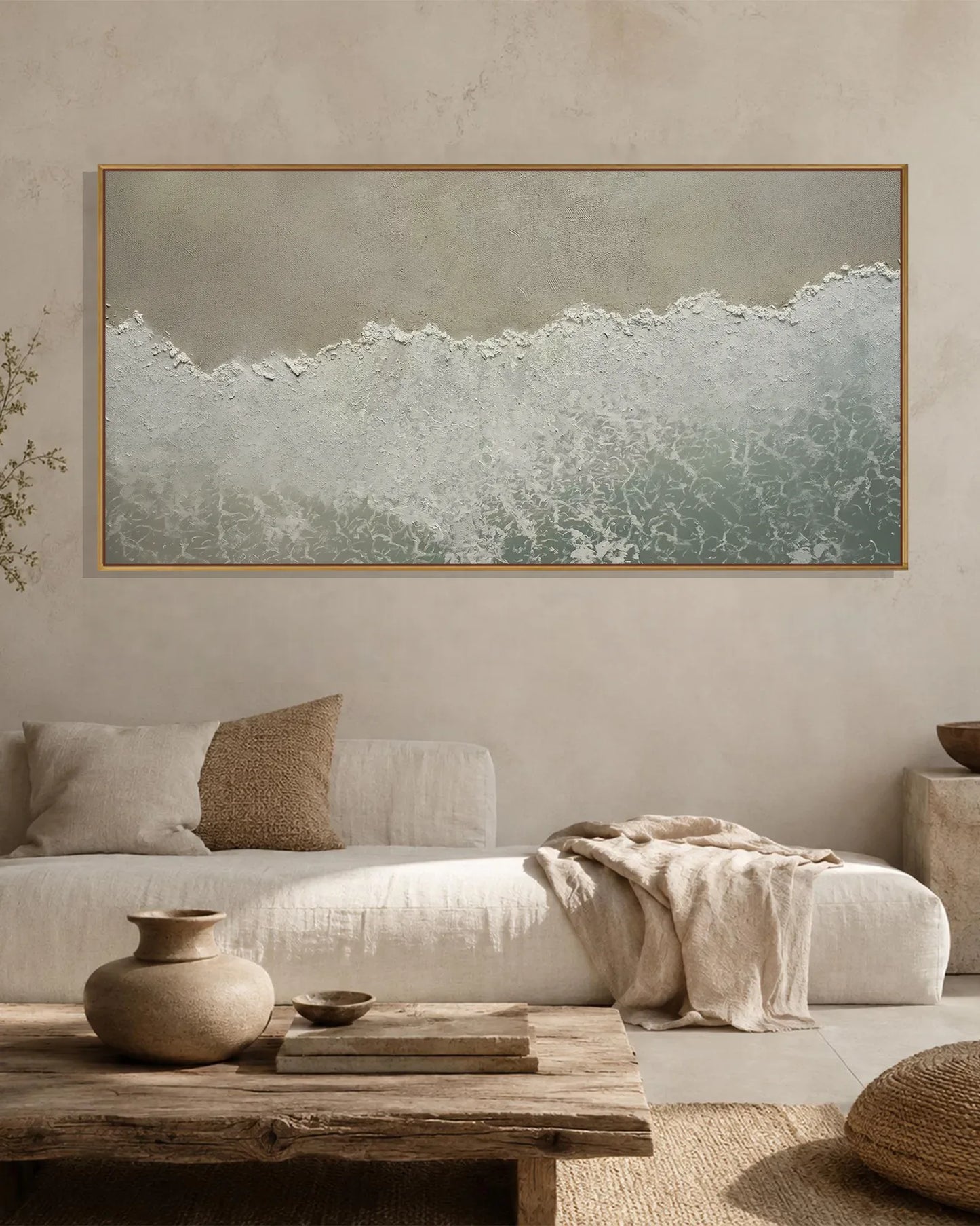Horizontal Wabi Sabi Canvas Painting No.107