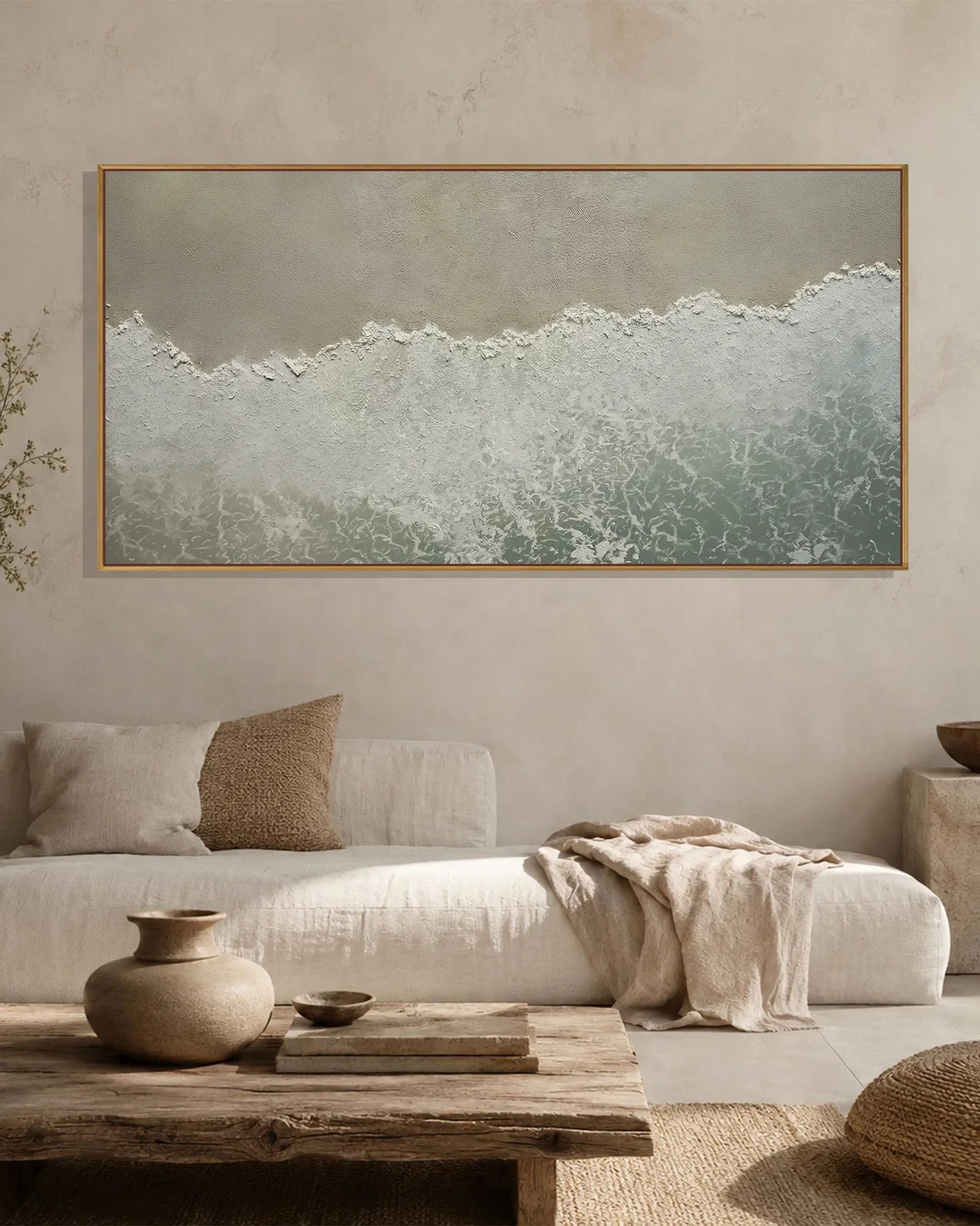 Horizontal Wabi Sabi Canvas Painting No.107