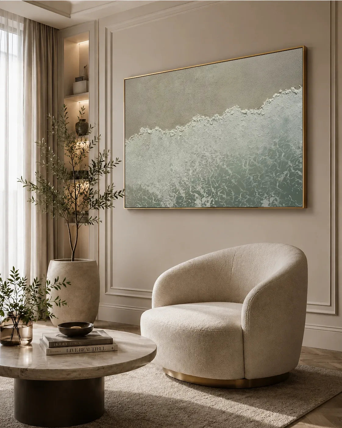 Horizontal Wabi Sabi Canvas Painting No.107