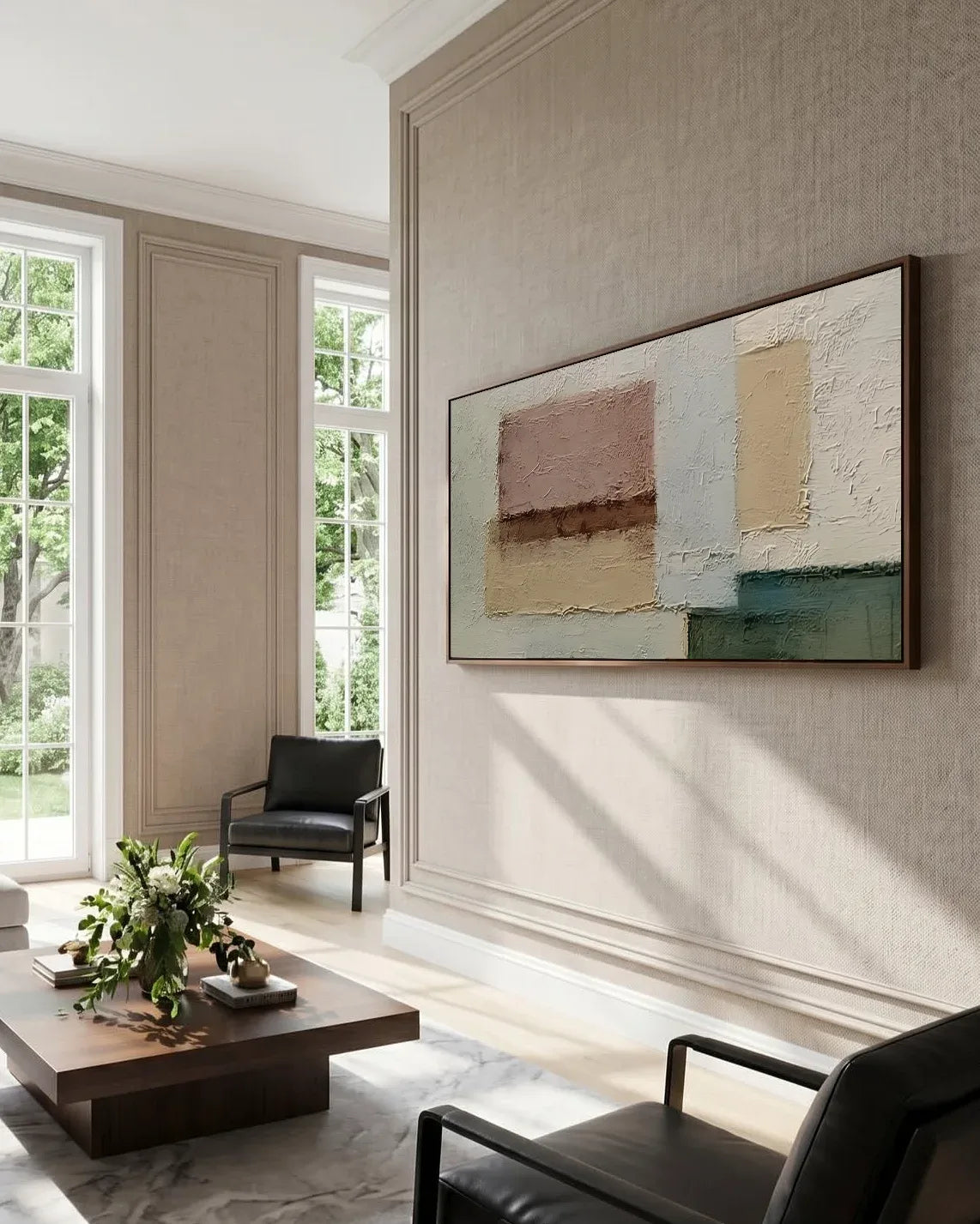 Large Abstract Wabi Sabi Canvas Painting No.137
