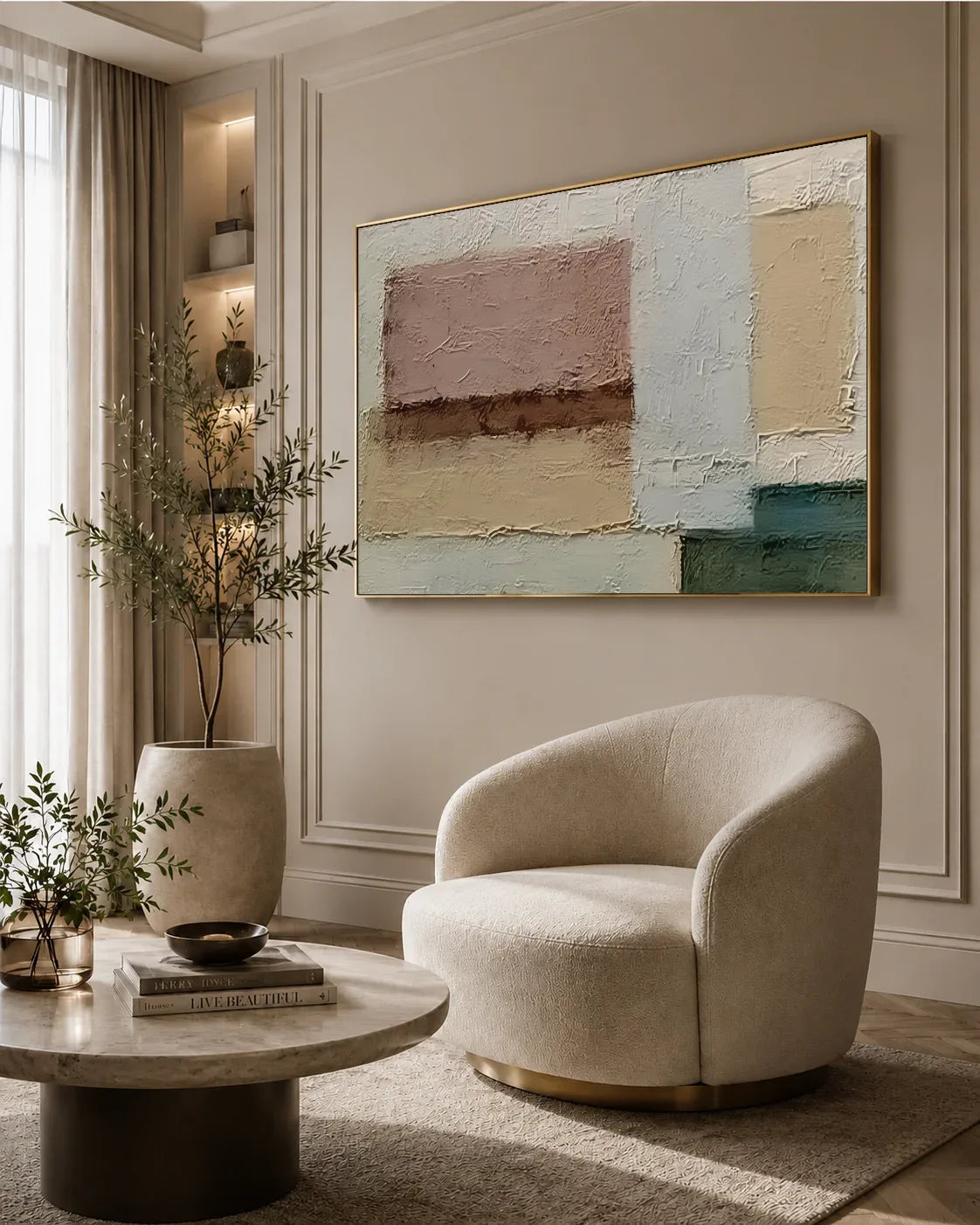 Large Abstract Wabi Sabi Canvas Painting No.137