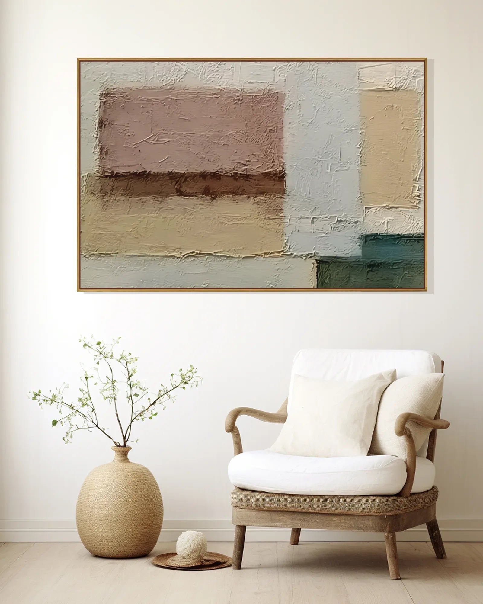 Large Abstract Wabi Sabi Canvas Painting No.137