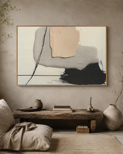 Large Natural Tone Wabi Sabi Artwork No.149