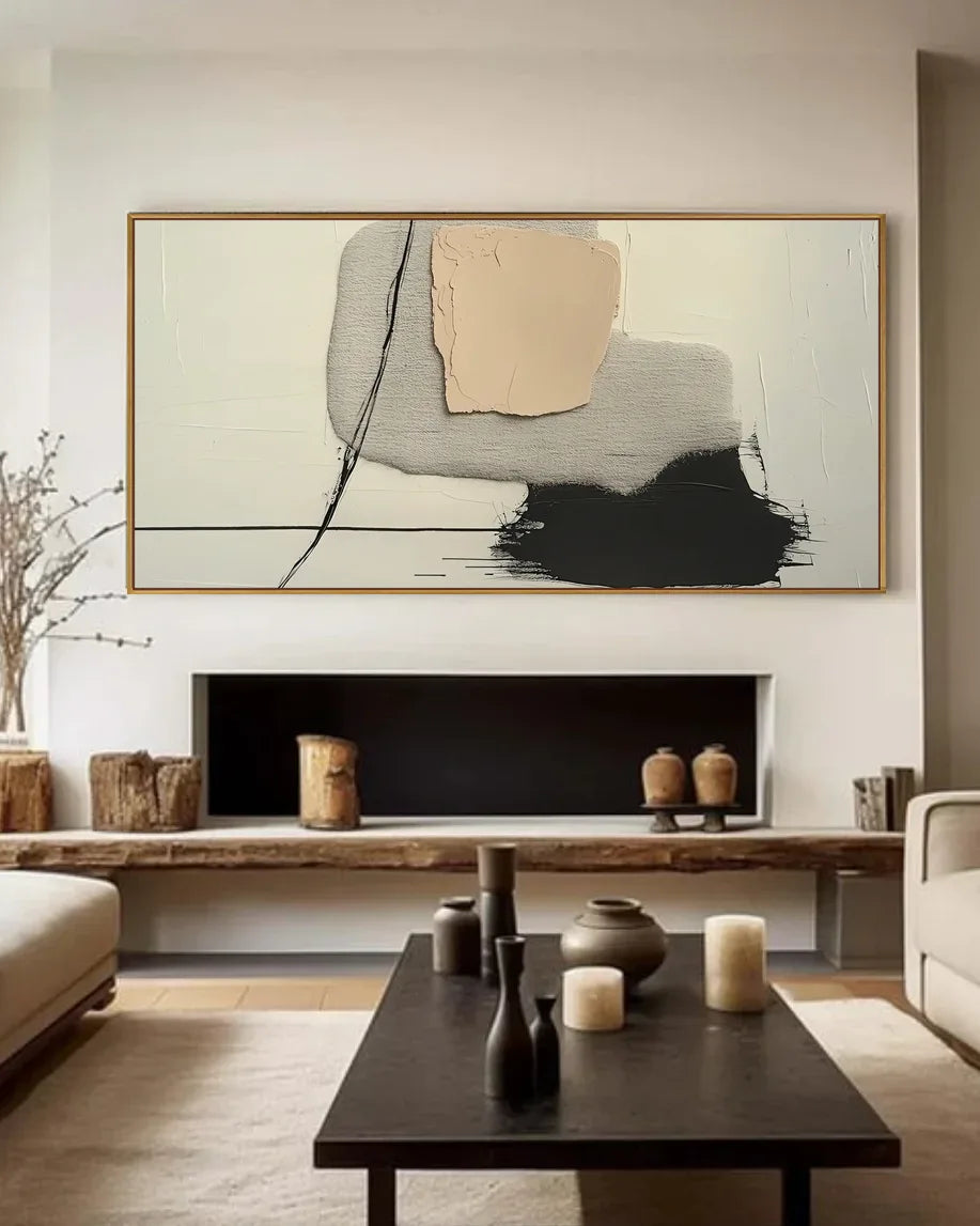 Large Natural Tone Wabi Sabi Artwork No.149