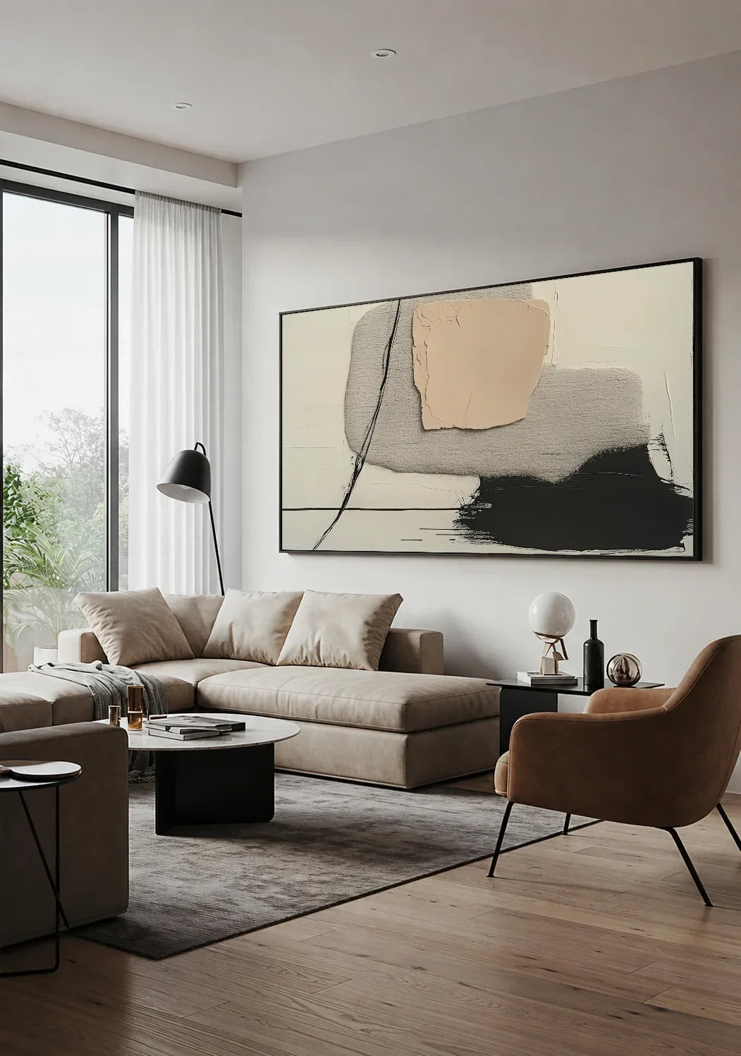Large Natural Tone Wabi Sabi Artwork No.149