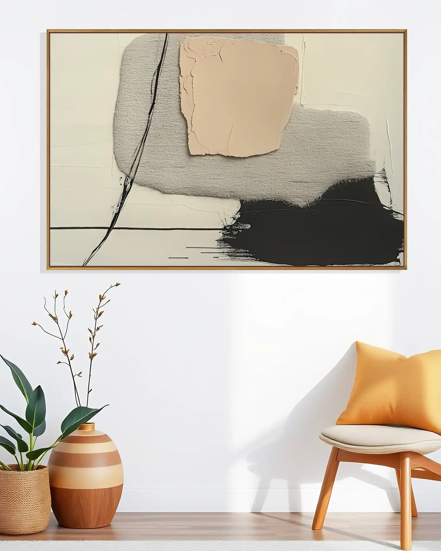 Large Natural Tone Wabi Sabi Artwork No.149