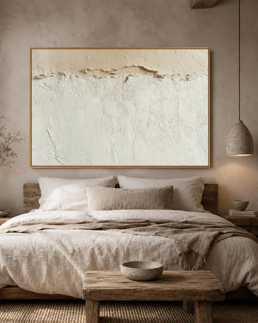 Large Natural Tone Wabi Sabi Canvas Art No.150