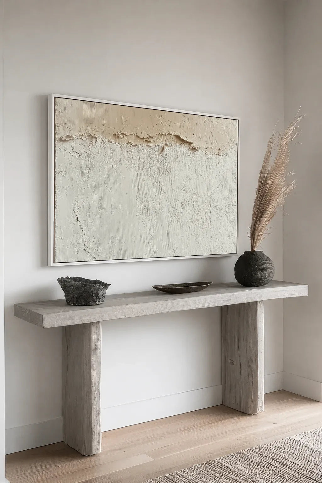 Large Natural Tone Wabi Sabi Canvas Art No.150