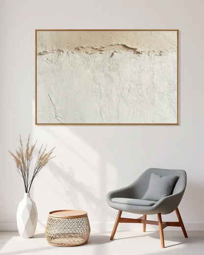 Large Natural Tone Wabi Sabi Canvas Art No.150