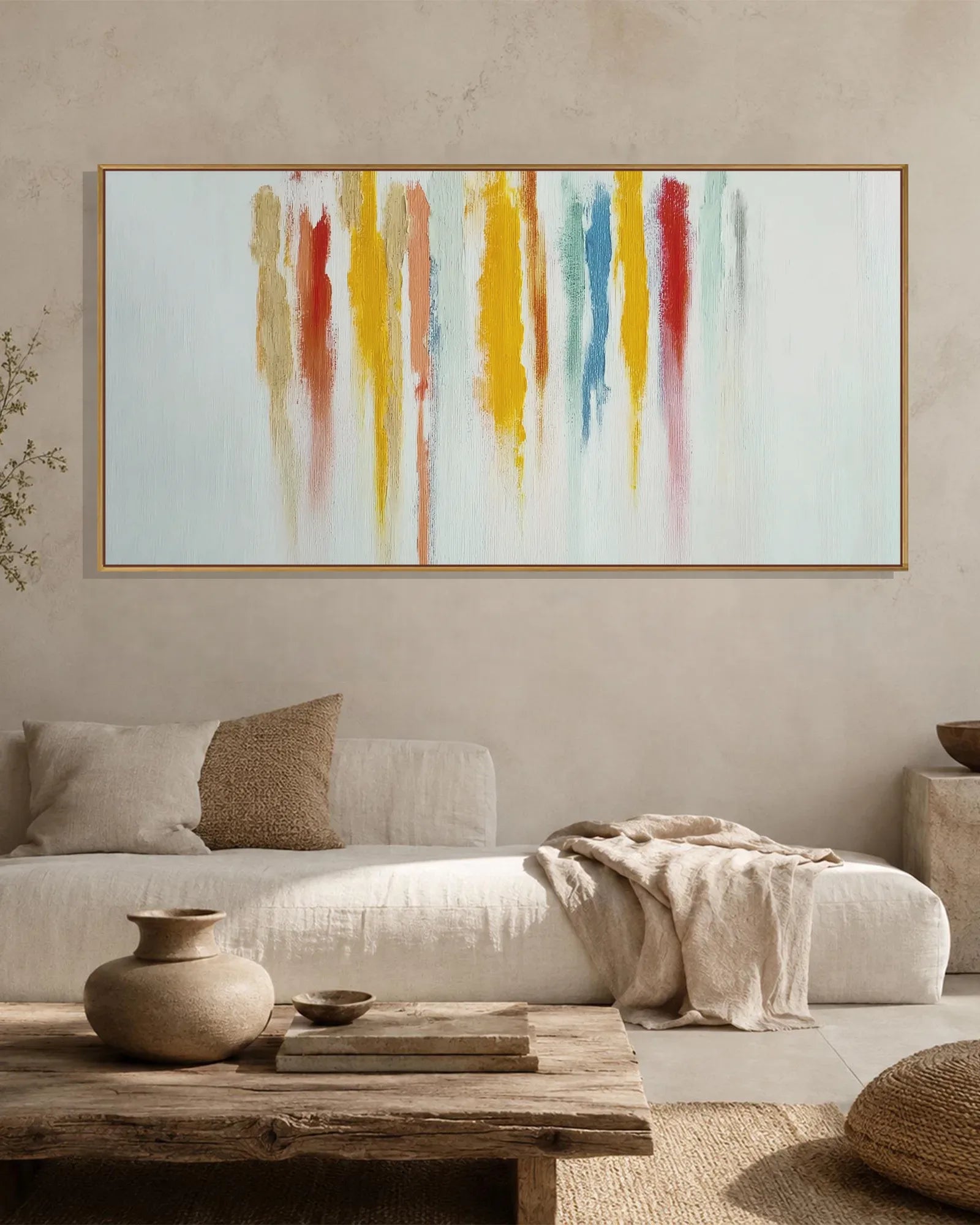 Large Natural Tone Wabi Sabi Canvas Painting No.152