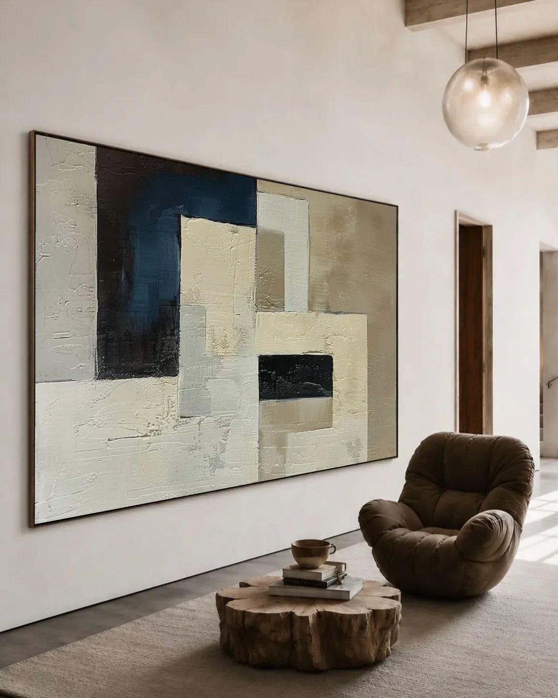 Large Natural Tone Wabi Sabi Wall Art No.148